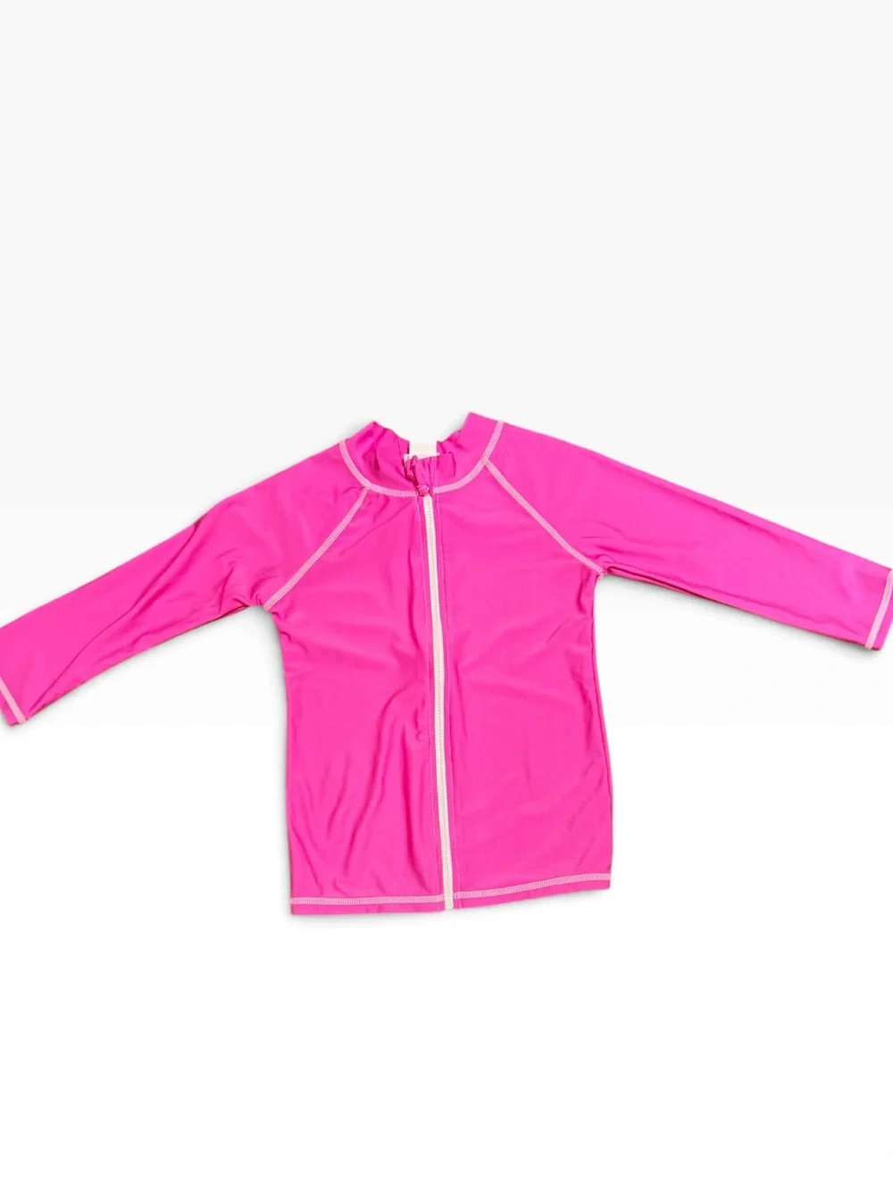 Flap Happy Hot Pink Full-Zip Kids Rash Guard